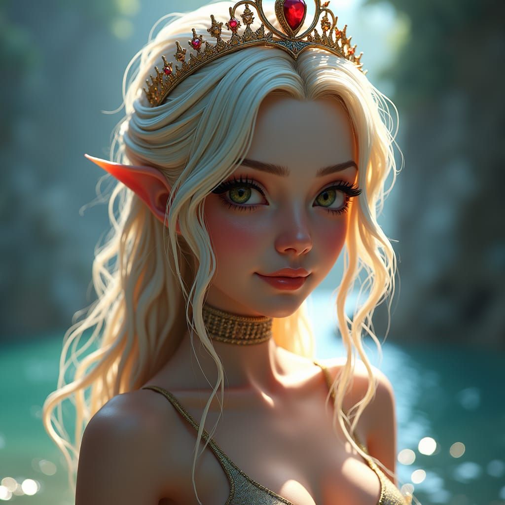 Fantasy Bikini Princess in Dramatic Setting