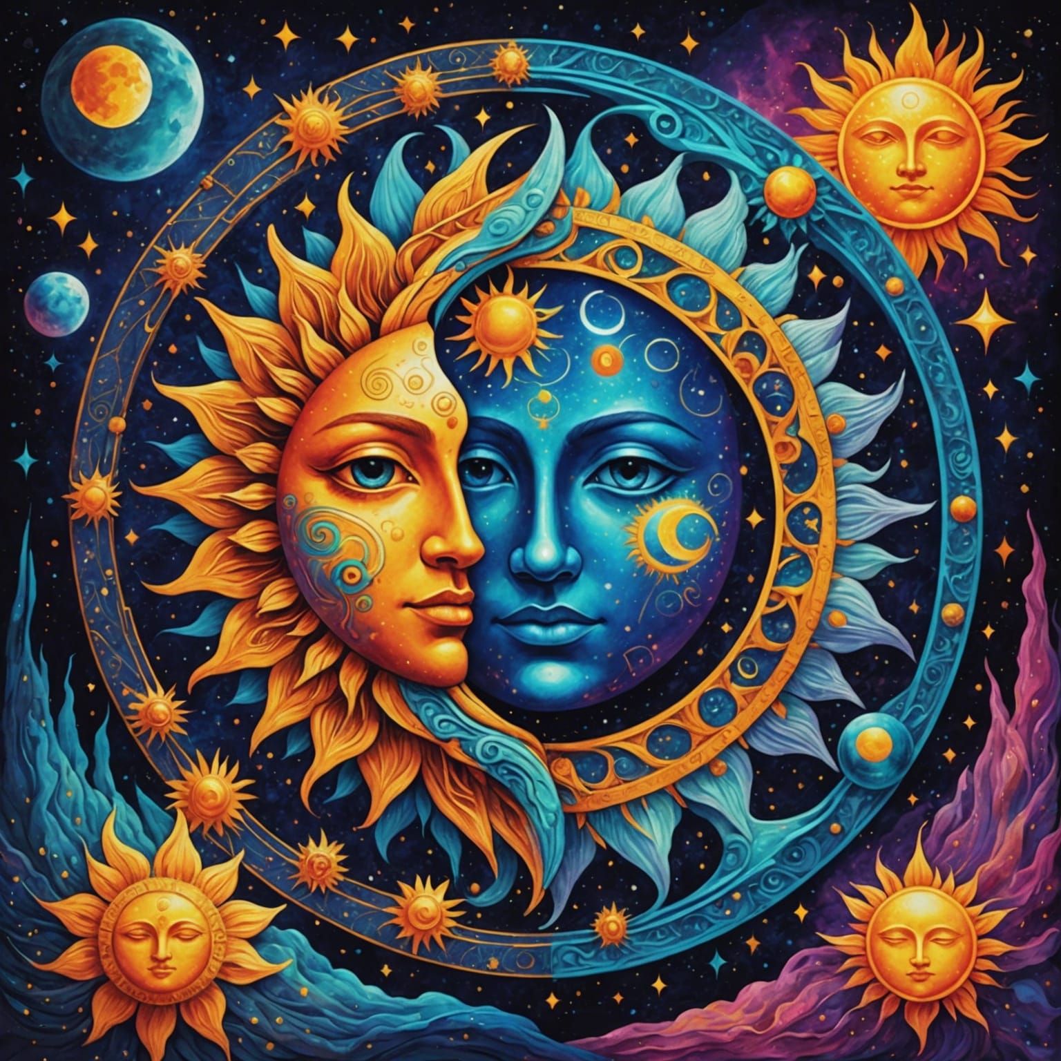 Sun and Moon Duality: Cosmic Holographic Illustration