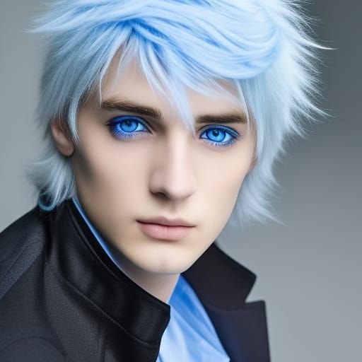 Anime Male with Blue Electricity Powers in Ghibli Style