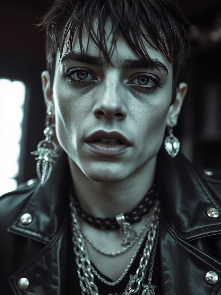 Goth Rockstar in Gilded Elegance