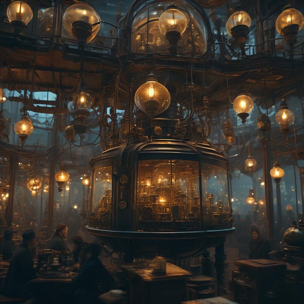 Steampunk World Trapped in a Bottle: Cinematic Still