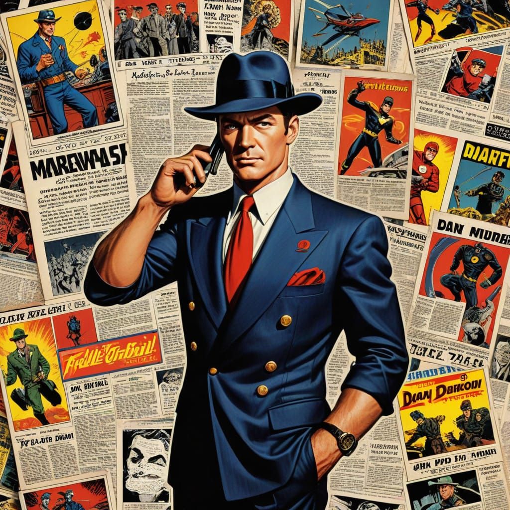 Vintage Comic Strip Art in 1930s Style