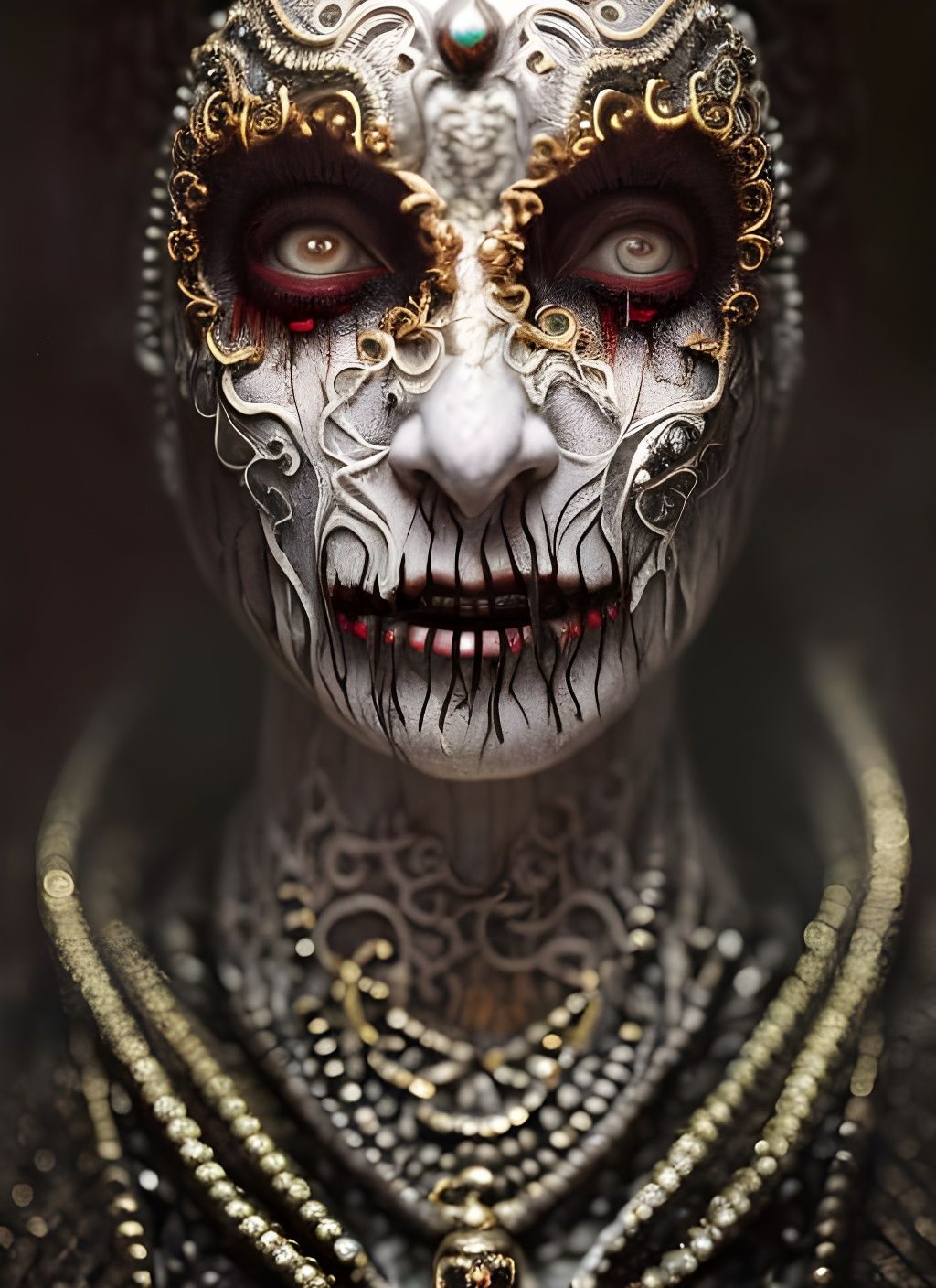Horrifying Grave Hag Portrait in Hyperdetailed Fantasy Art
