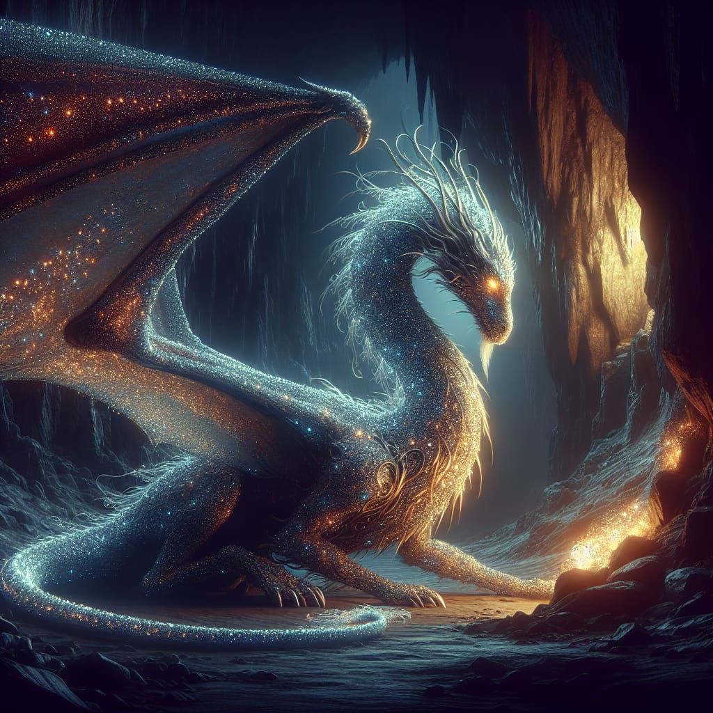 Majestic Dragon Returns to Cave: Matte Painting