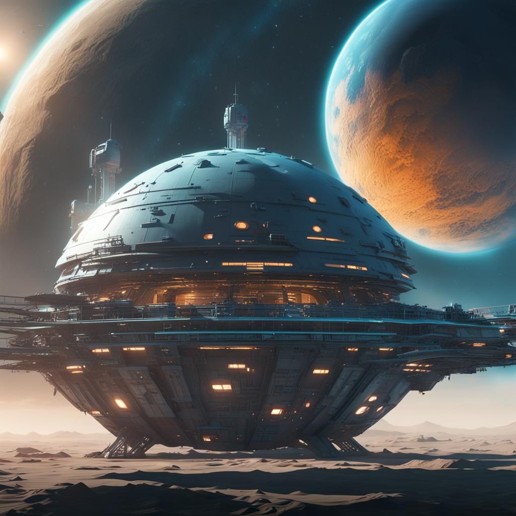 Hyperrealistic Starship and Astronaut in Cinematic Lighting