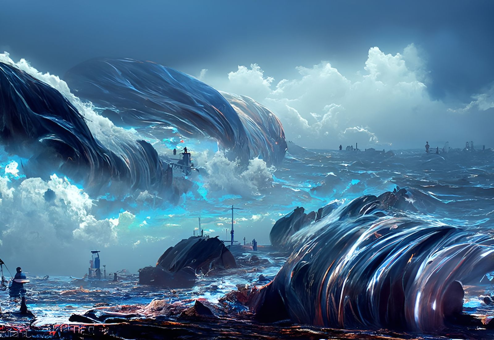 Wrathful Ocean Maelstrom in Romantic Style