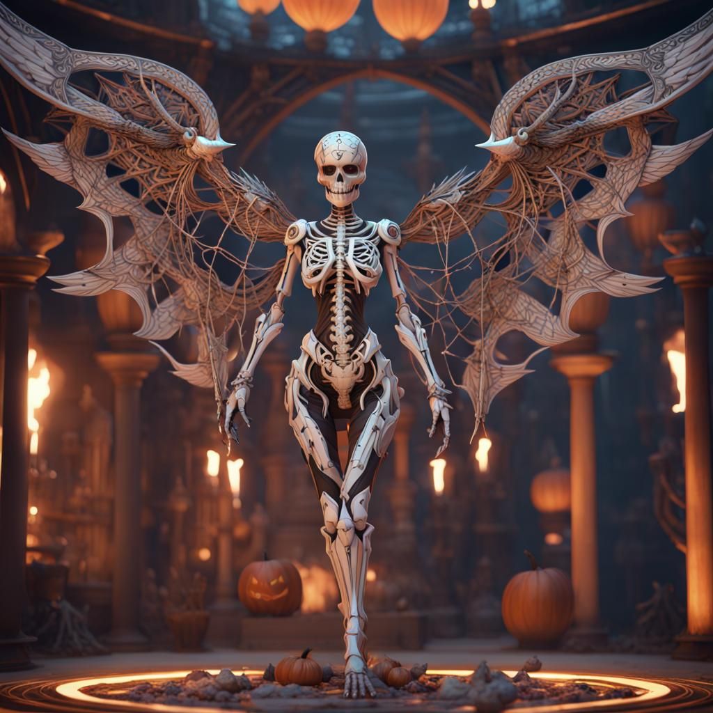 Futuristic Halloween Mandala Tattoo in Sci-Fi Oasis