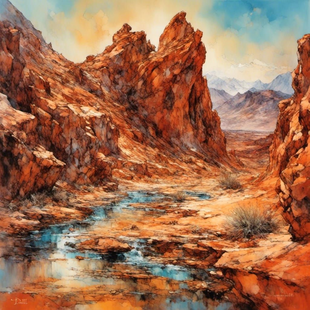 Valley of Fire State Park in Surrealist Style