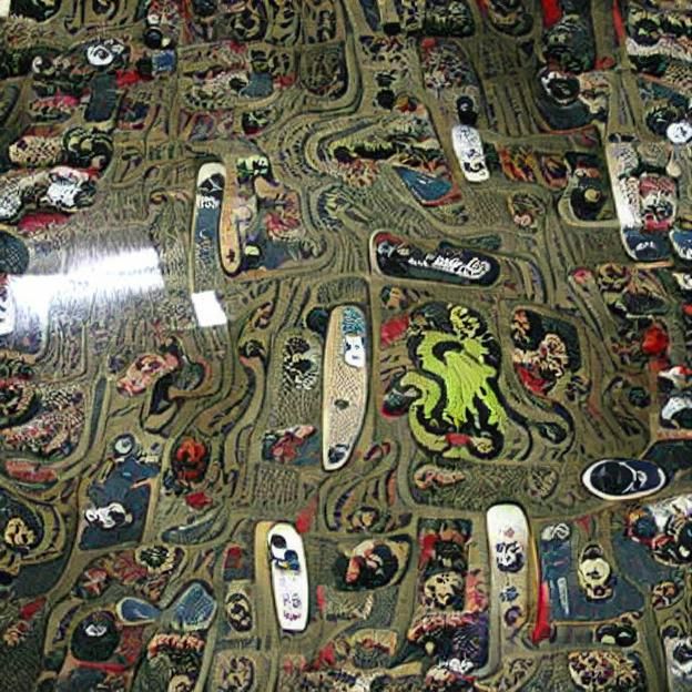 Skateboard Deck with Carpet Design