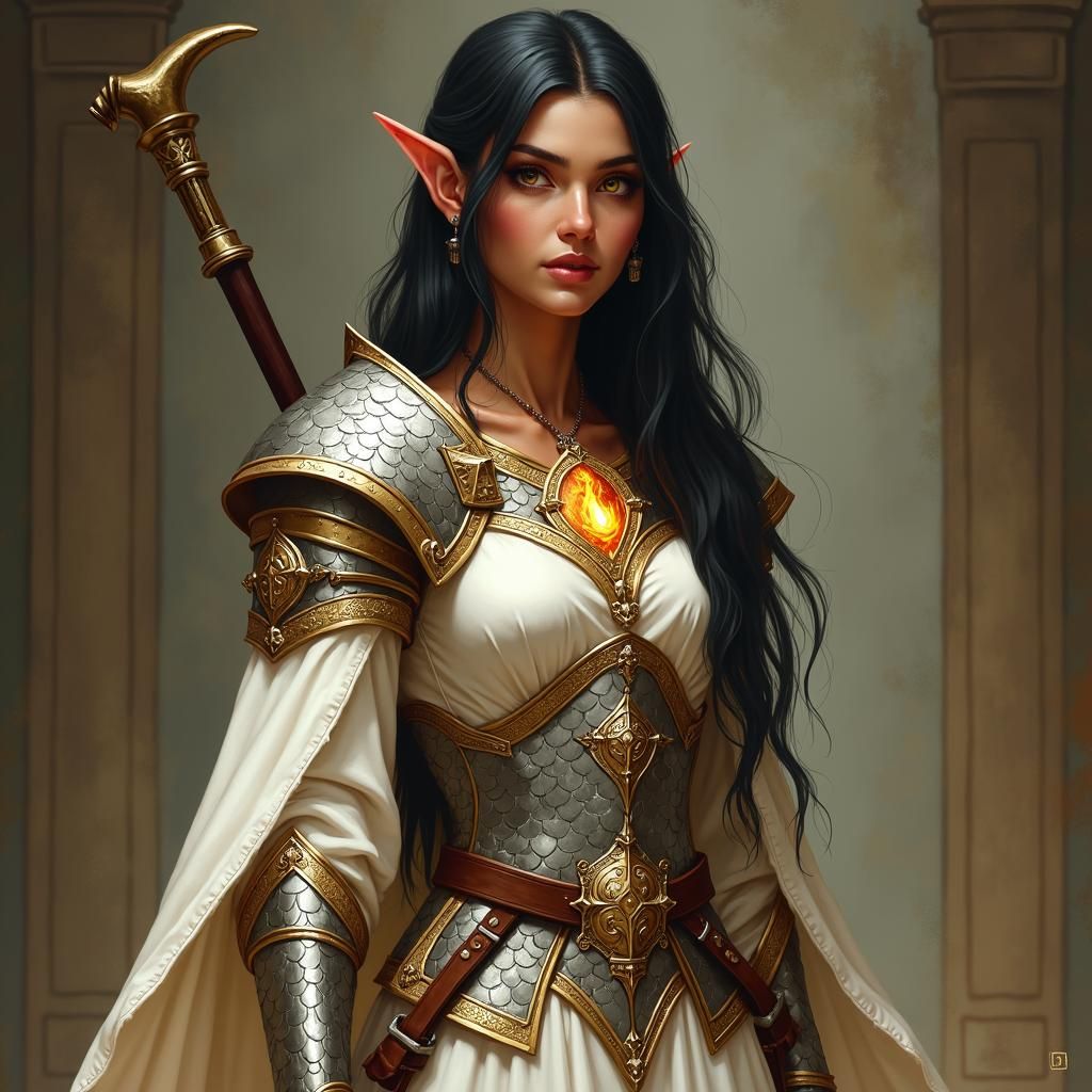 Elegant High Elf Cleric of Hestia