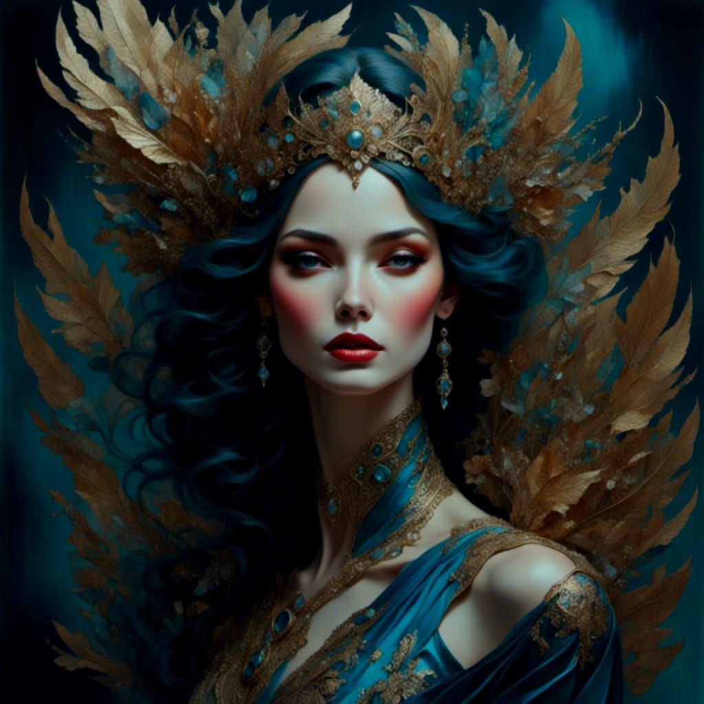 Distressed Woman in Romantic Watercolor Style