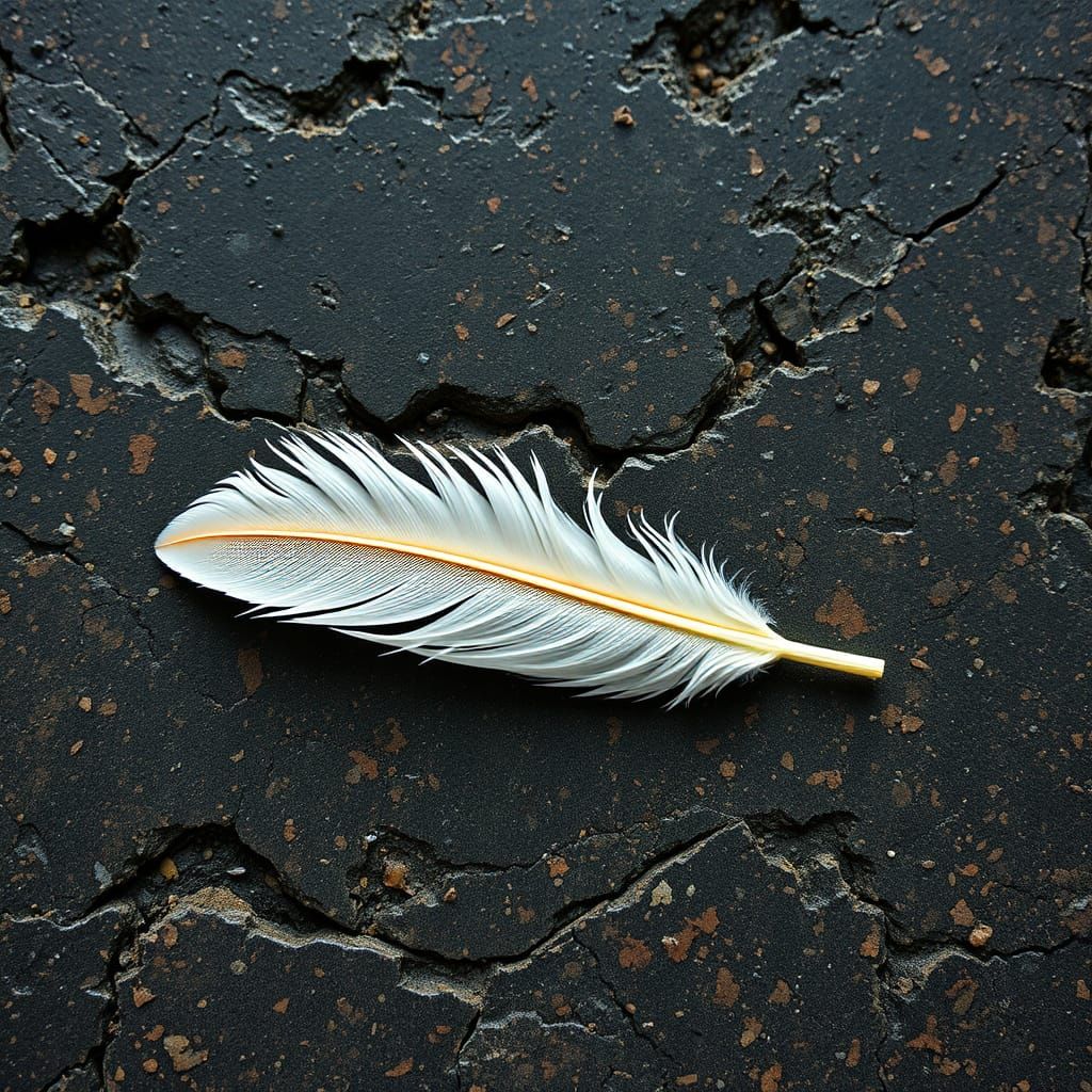 Feather on Granite: A Study in Contrasts
