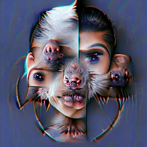 Symmetrical Wererat Image Generated by AI