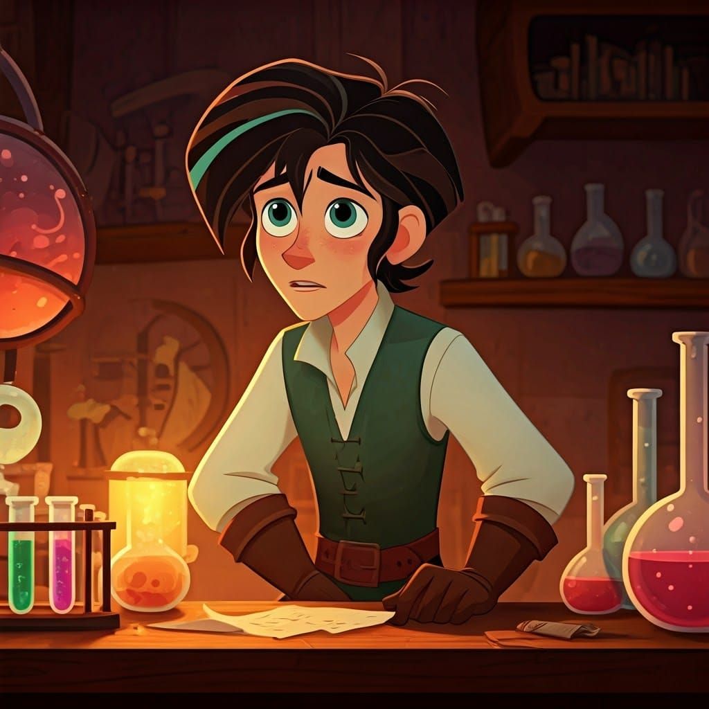 Varian the Alchemist in Disney Cartoon Style