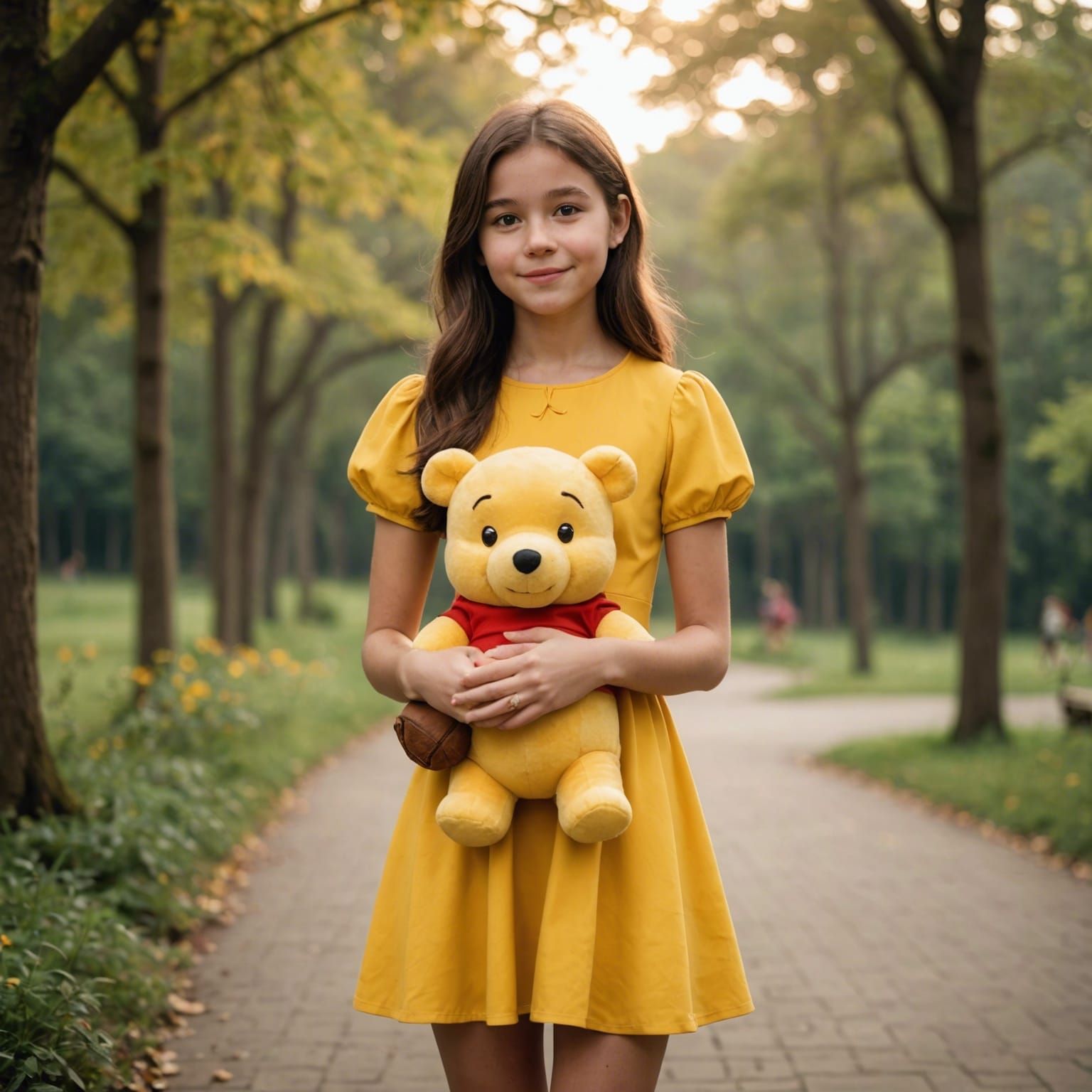 Girl with Winnie the Pooh Toy
