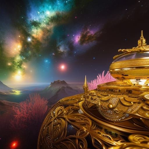 Universe in Display Box: Detailed Digital Art