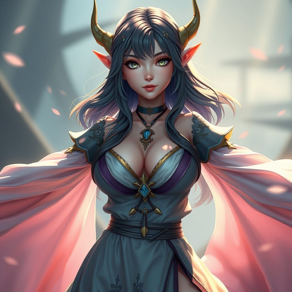 Elven Summoner Yuna in 3D Anime Style