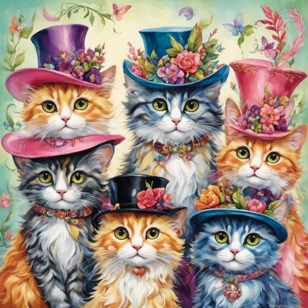 Cats in Hats: A Whimsical Feline Fashion Show