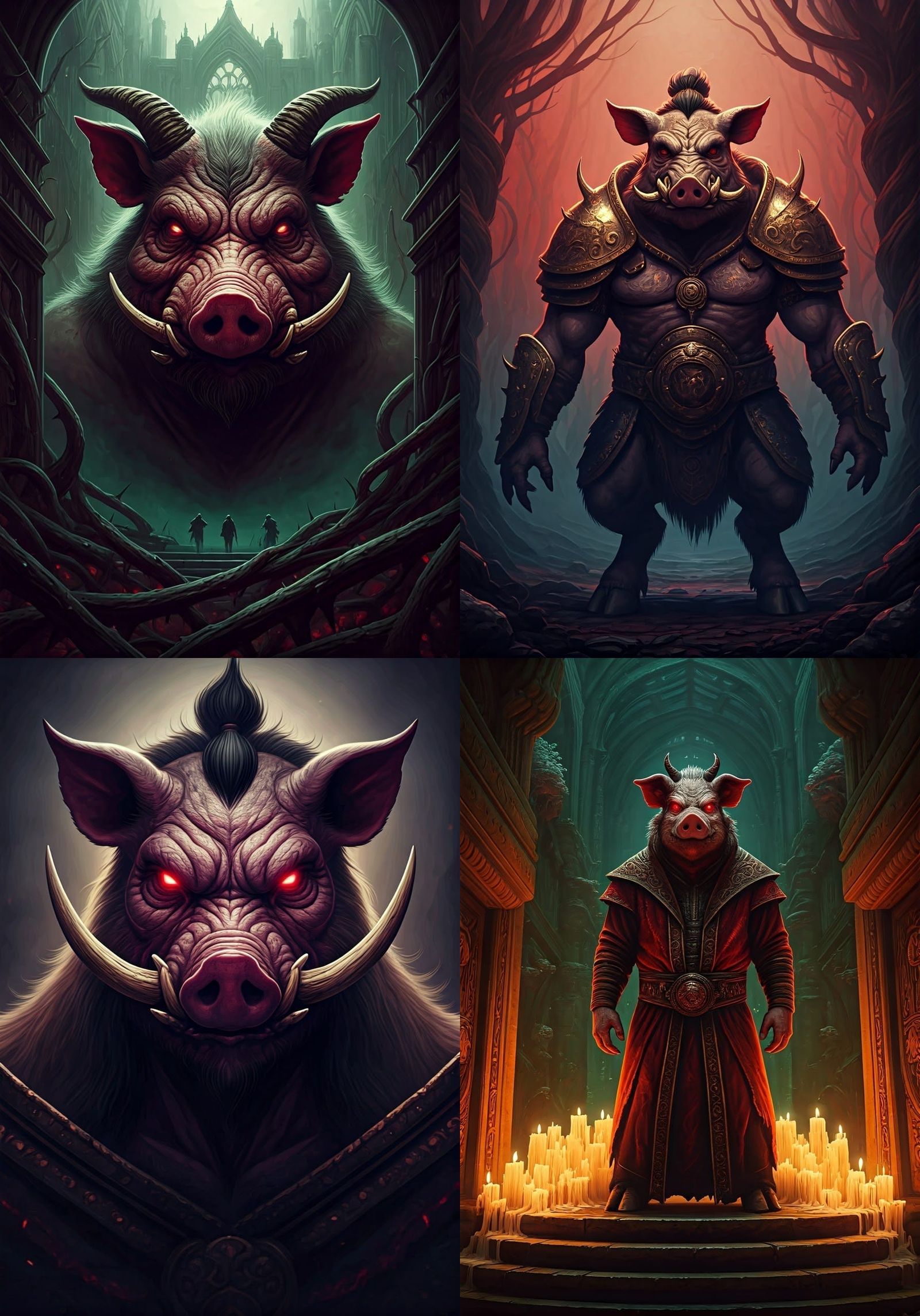 Demonic Pig-Man in Ominous Fantasy Art