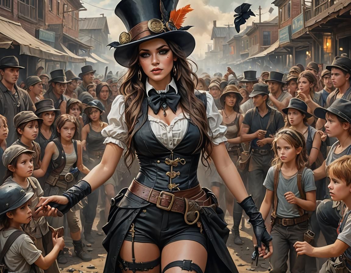 Post-Apocalyptic Magician Artgerm Style Acrylic Painting