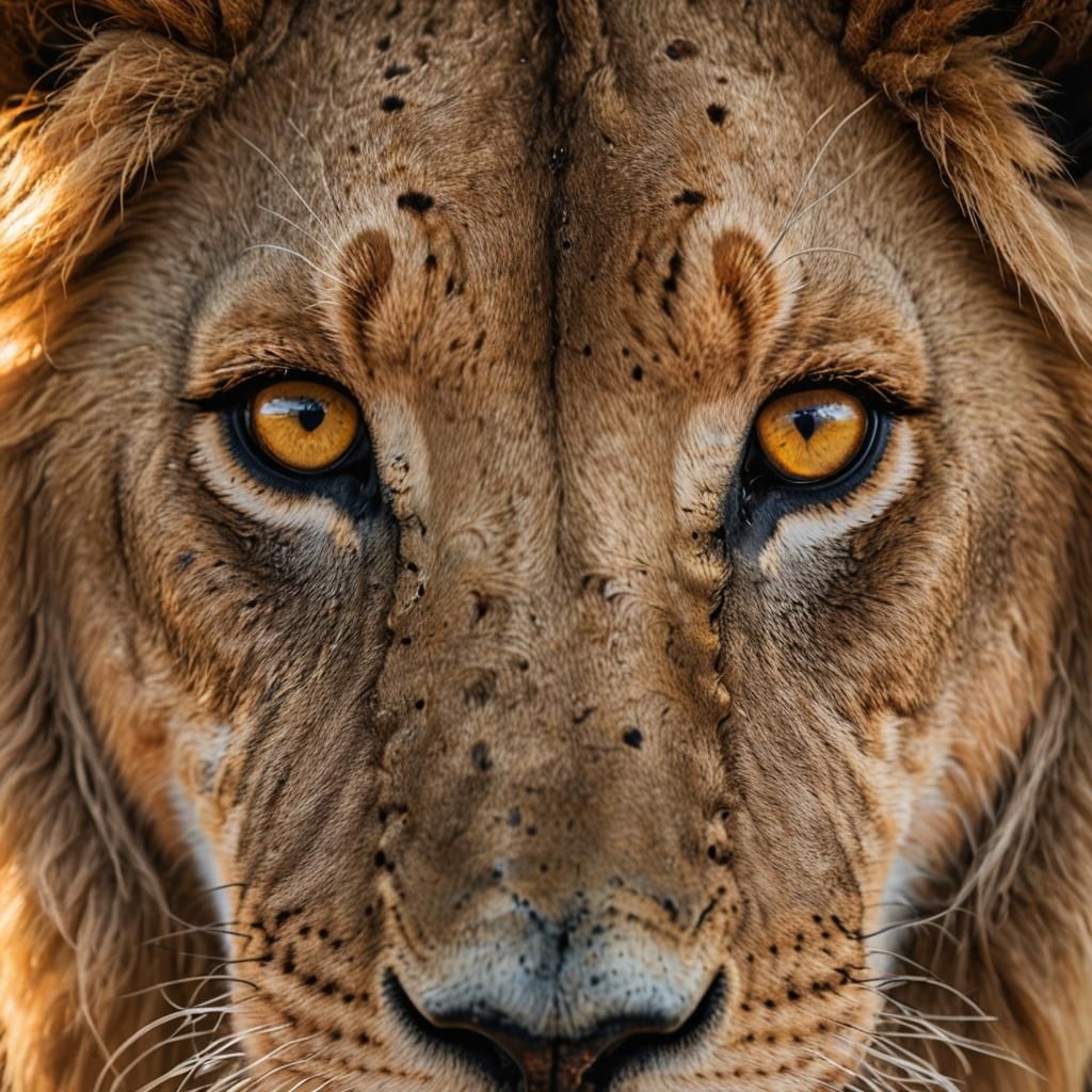 Lion's Head Formed of Ligaments with Sun Eyes