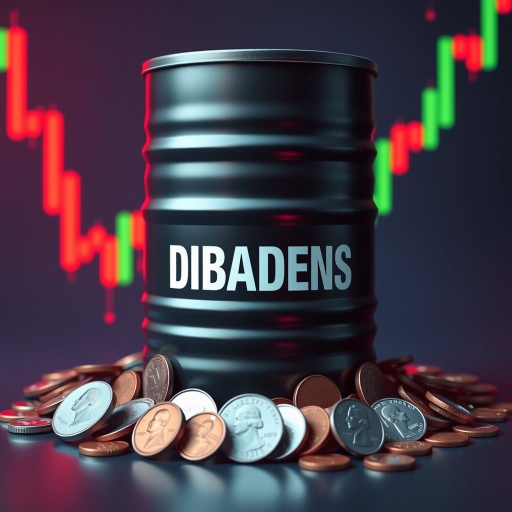 Synthwave Oil Barrel Surrounded by US Currency