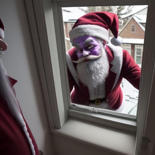 Santa Claus Joker Burglar: Strange Holiday Image