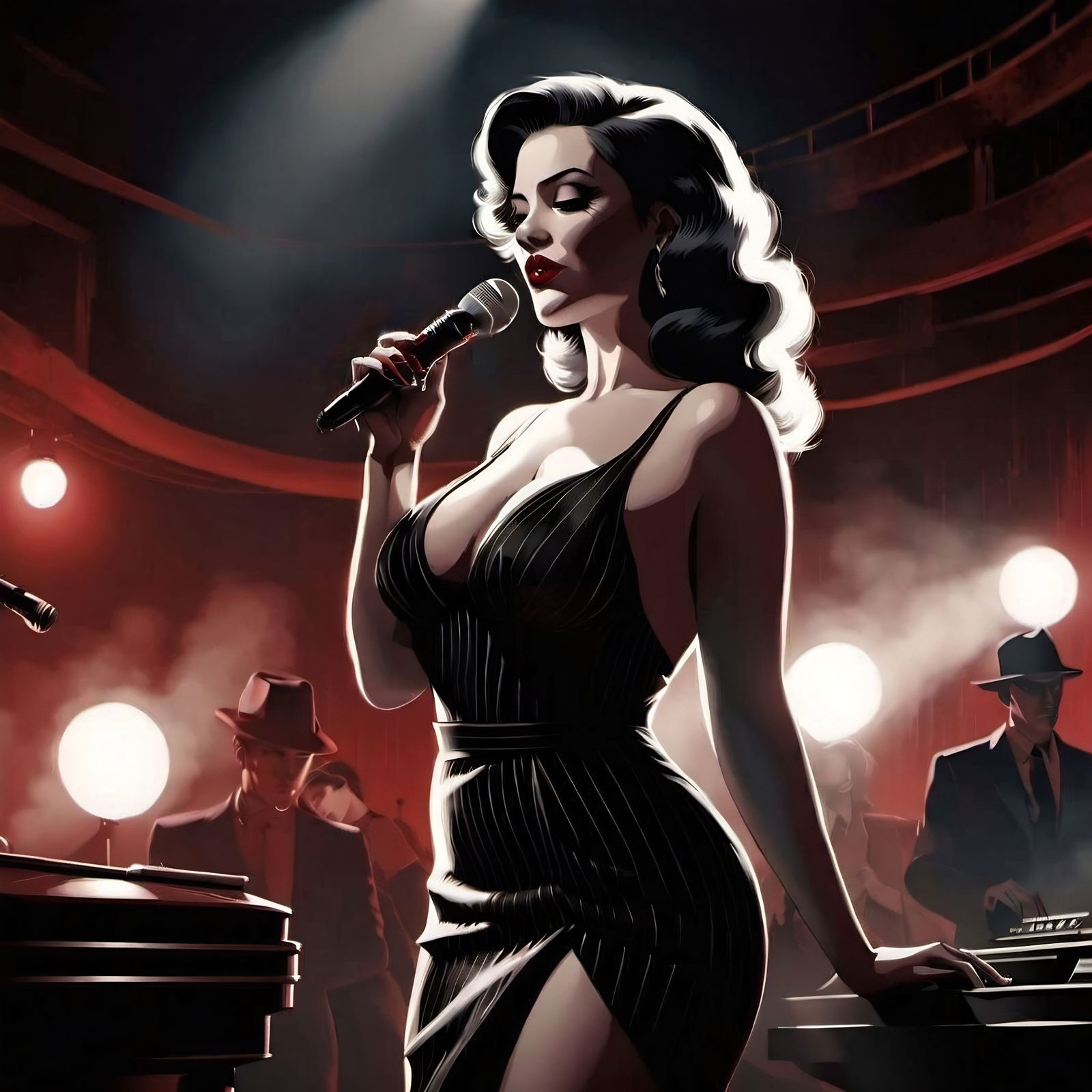 Lounge Singer in Noir Style