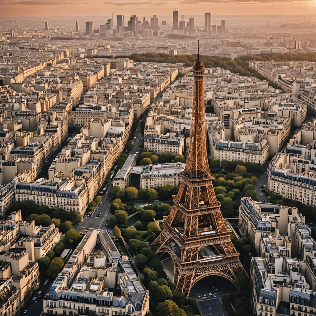 Eiffel Tower at Sunset in Paris