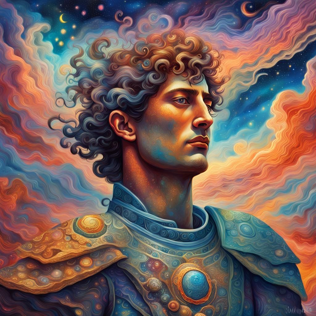 Perseus in Shimmering Cosmic Dreamscape