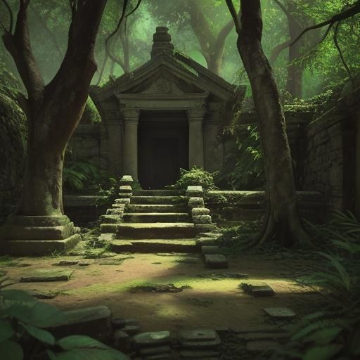 Jungle Temple Ruins in Golden Light Photography