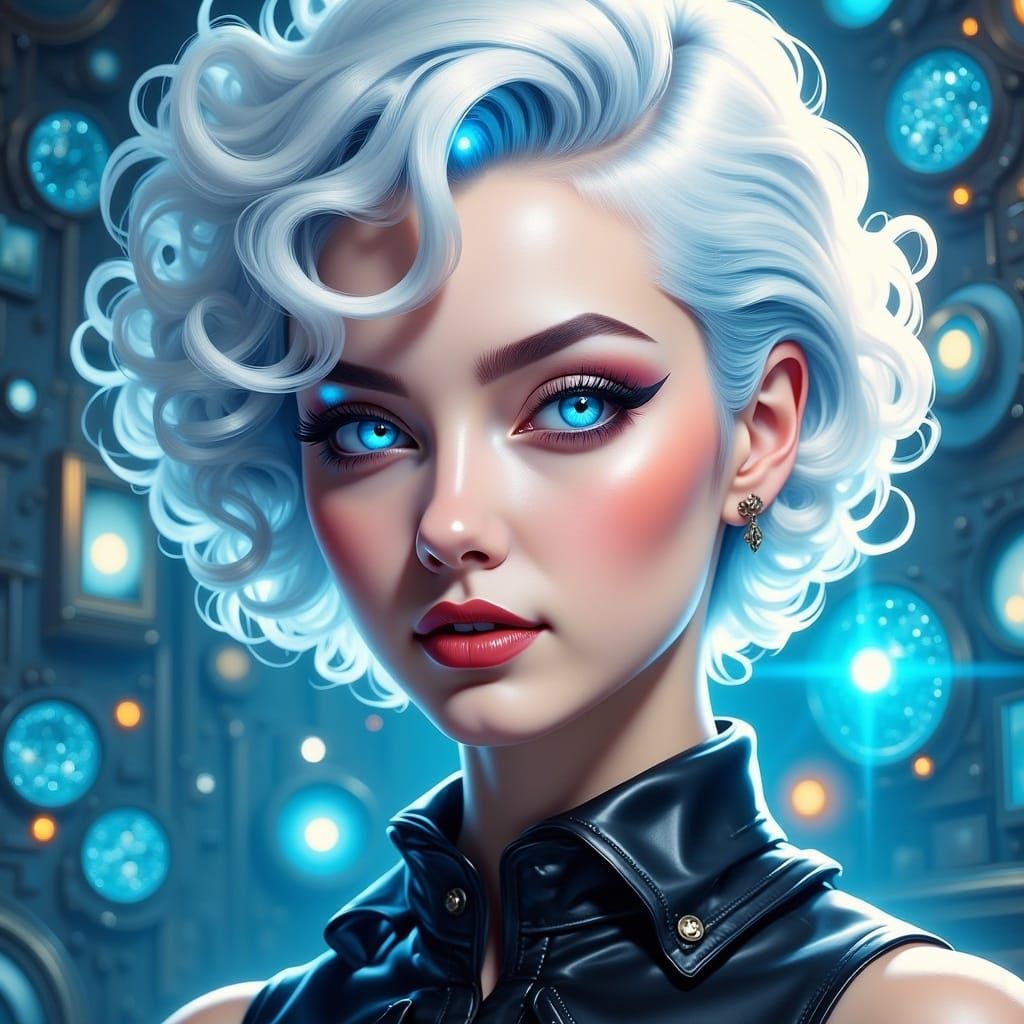 Icy Haired Professor in Anime Style