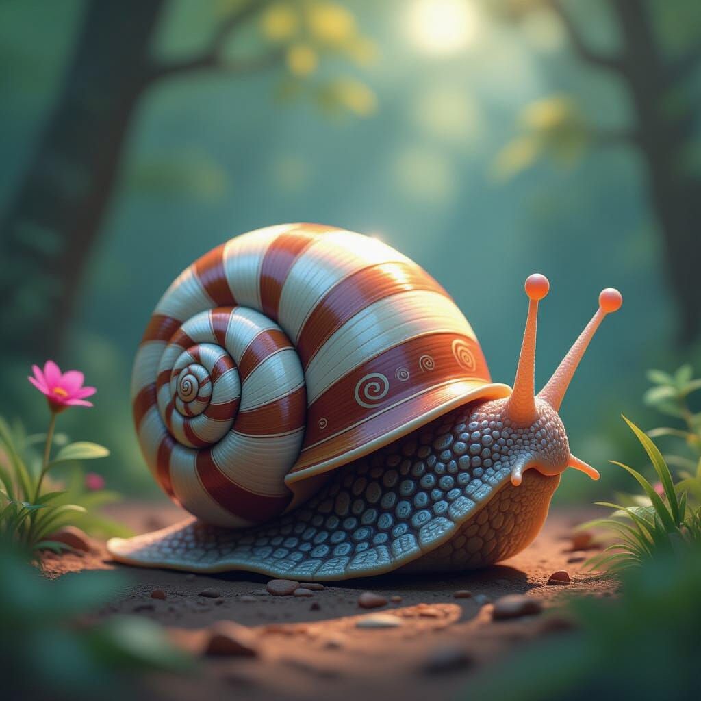 Anime Snail in Stylized Environment