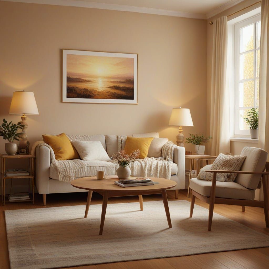 Cozy Front Room With Warm Soft Lighting