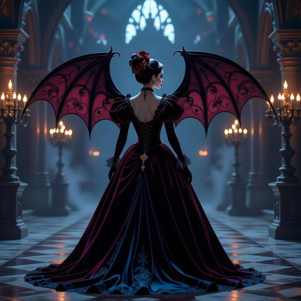 Sally as Vampire at Gothic Ball