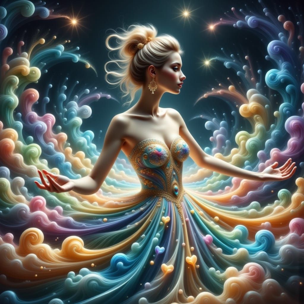 Ethereal Princess in Celestial Galaxy