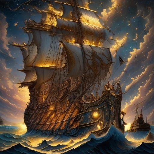 Baroque Portrait of a Pirate Queen at Sea