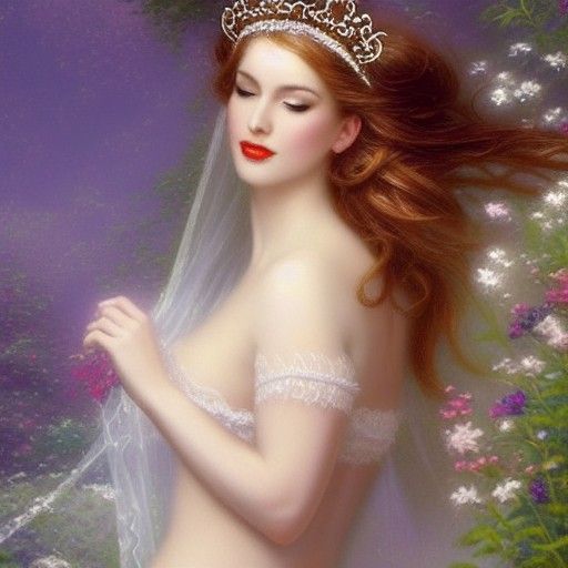 Ethereal Queen in Boudoir in Fantasy Style