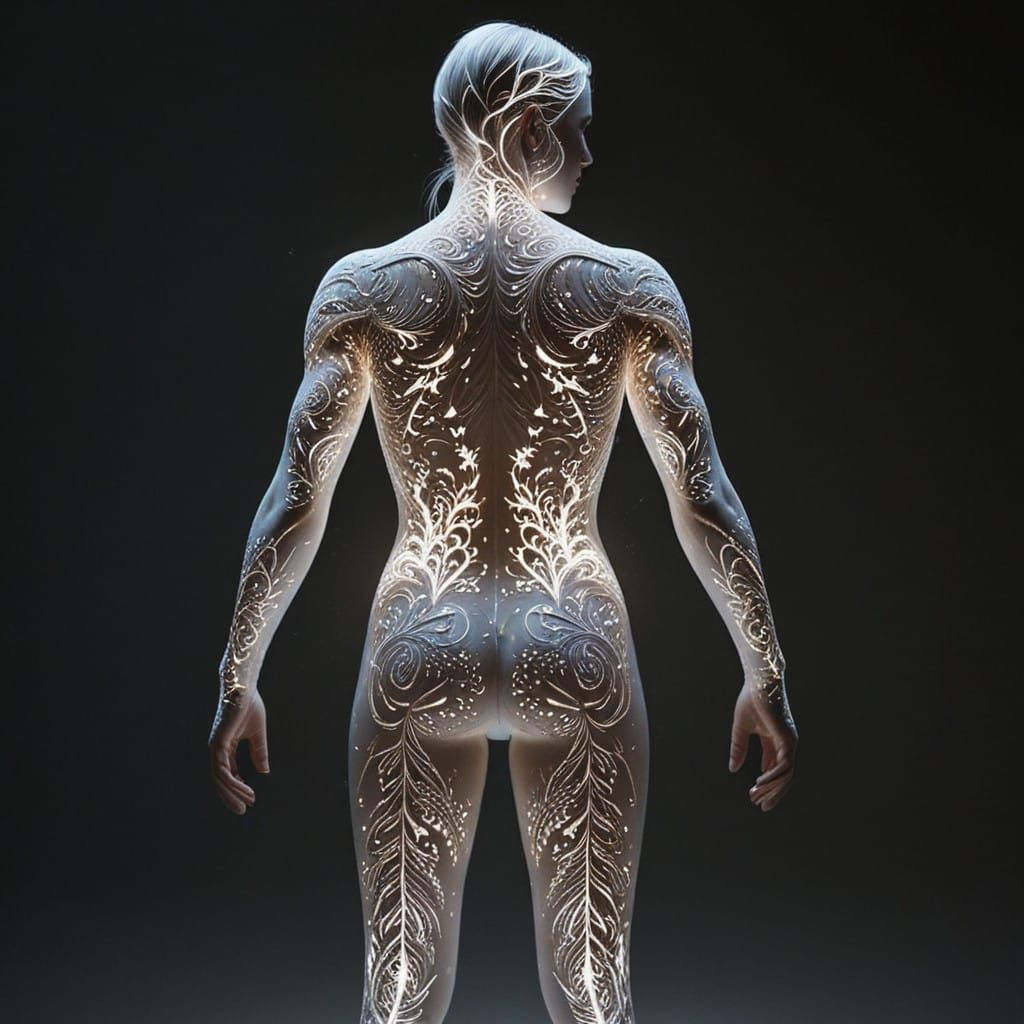 Ethereal White Silhouette with Intricate Lace Details