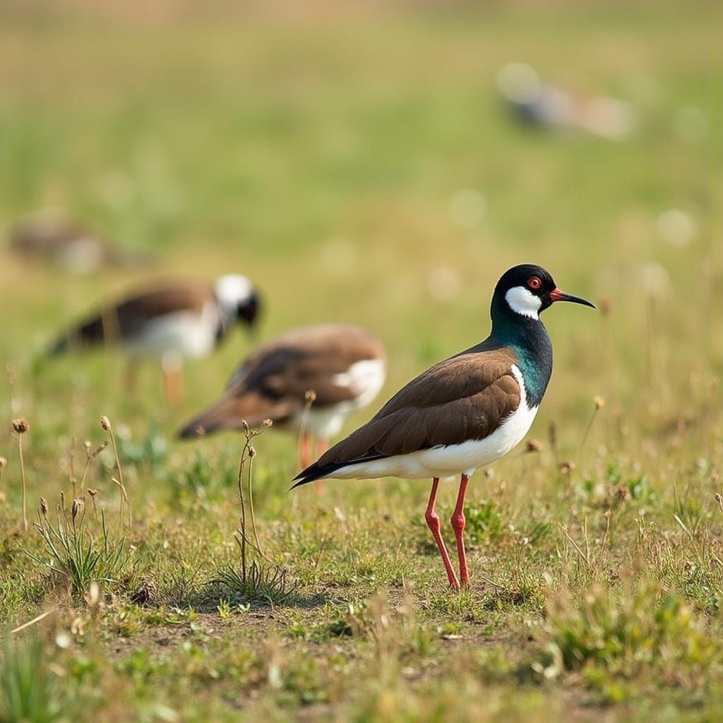 Northern Lapwing in Vibrant Spring Landscape