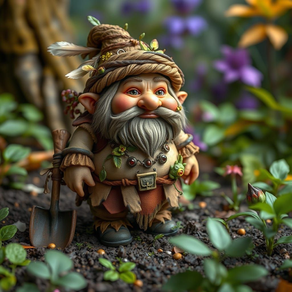 Detailed 3D model of a small, round, dwarf-like character with a Jabot body. The character must have large, knee-deep, a...