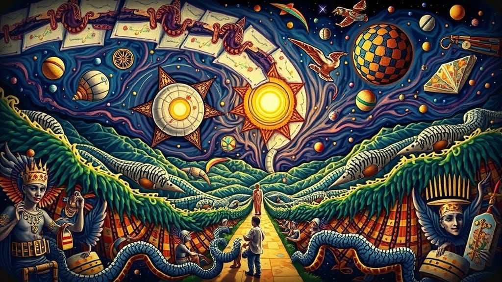 Aztec Pattern Art with Dreamlike Twist