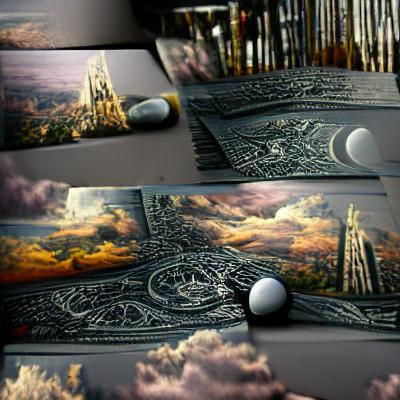 Detailed Matte Painting of a Tarot Deck