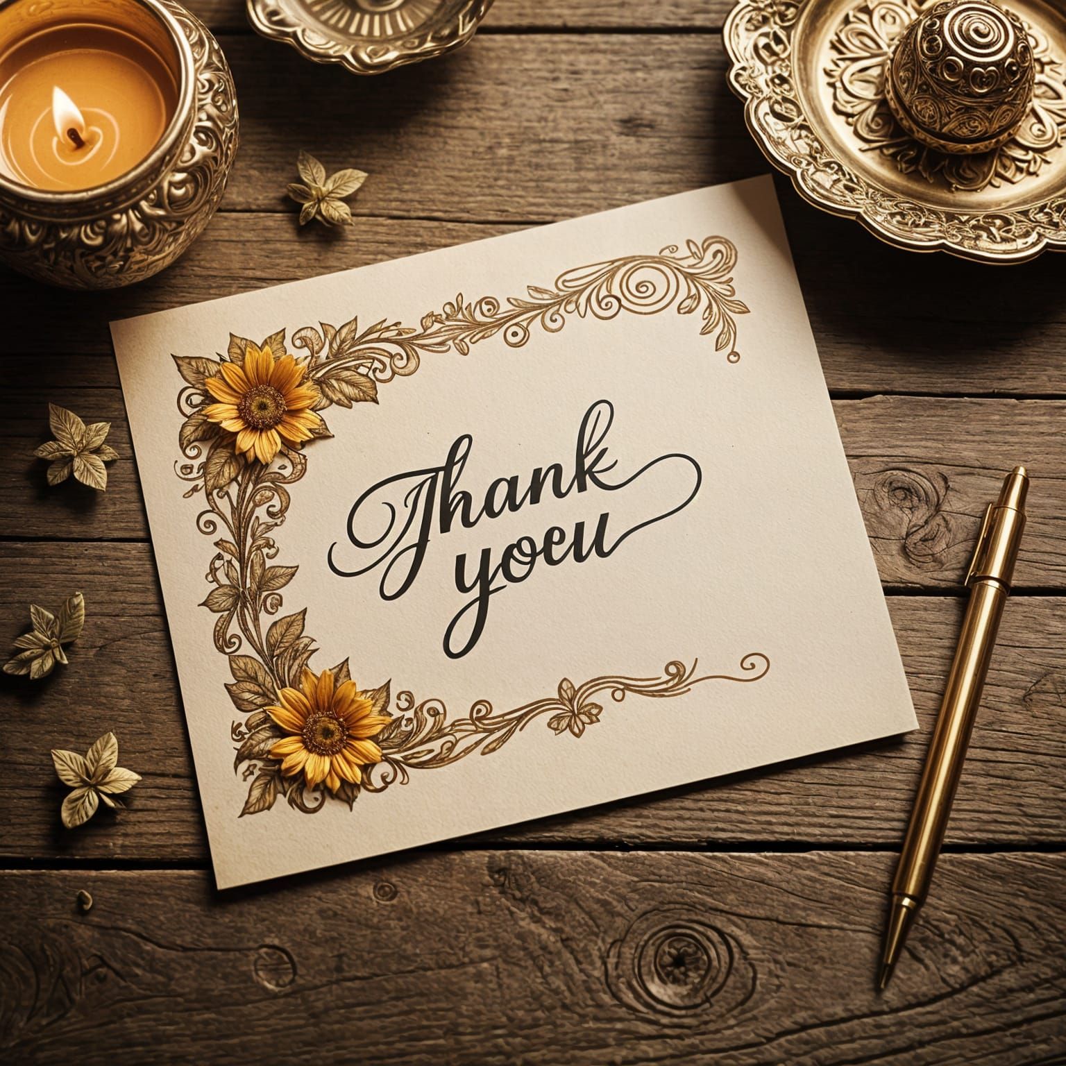 Elegant "Thank You" Note Design