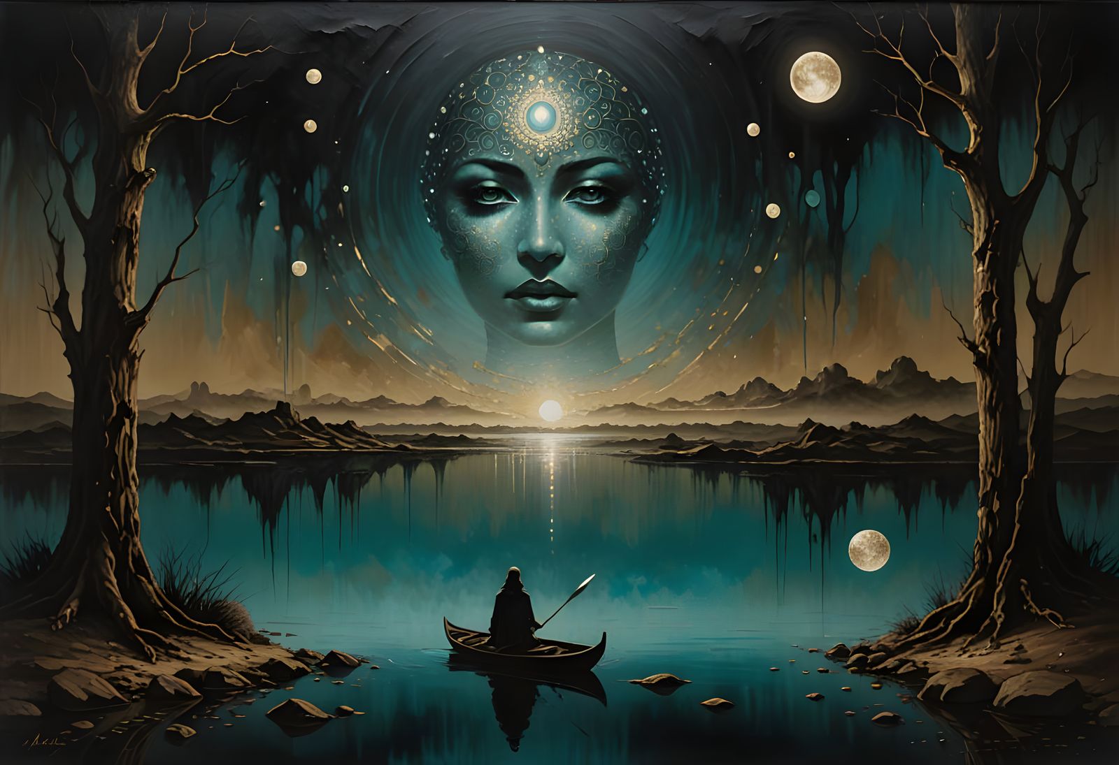 Surreal Psychic Telepathy Impasto Painting