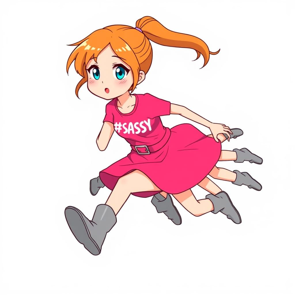 Cartoon Woman Running at Superhuman Speed