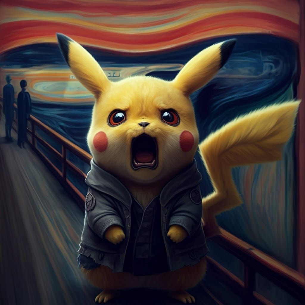 Pikachu's Anguish: A Digital Art Scream