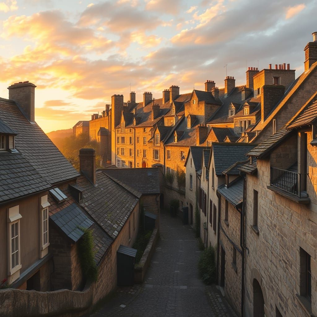 Medieval Brittany in Warm Golden Light