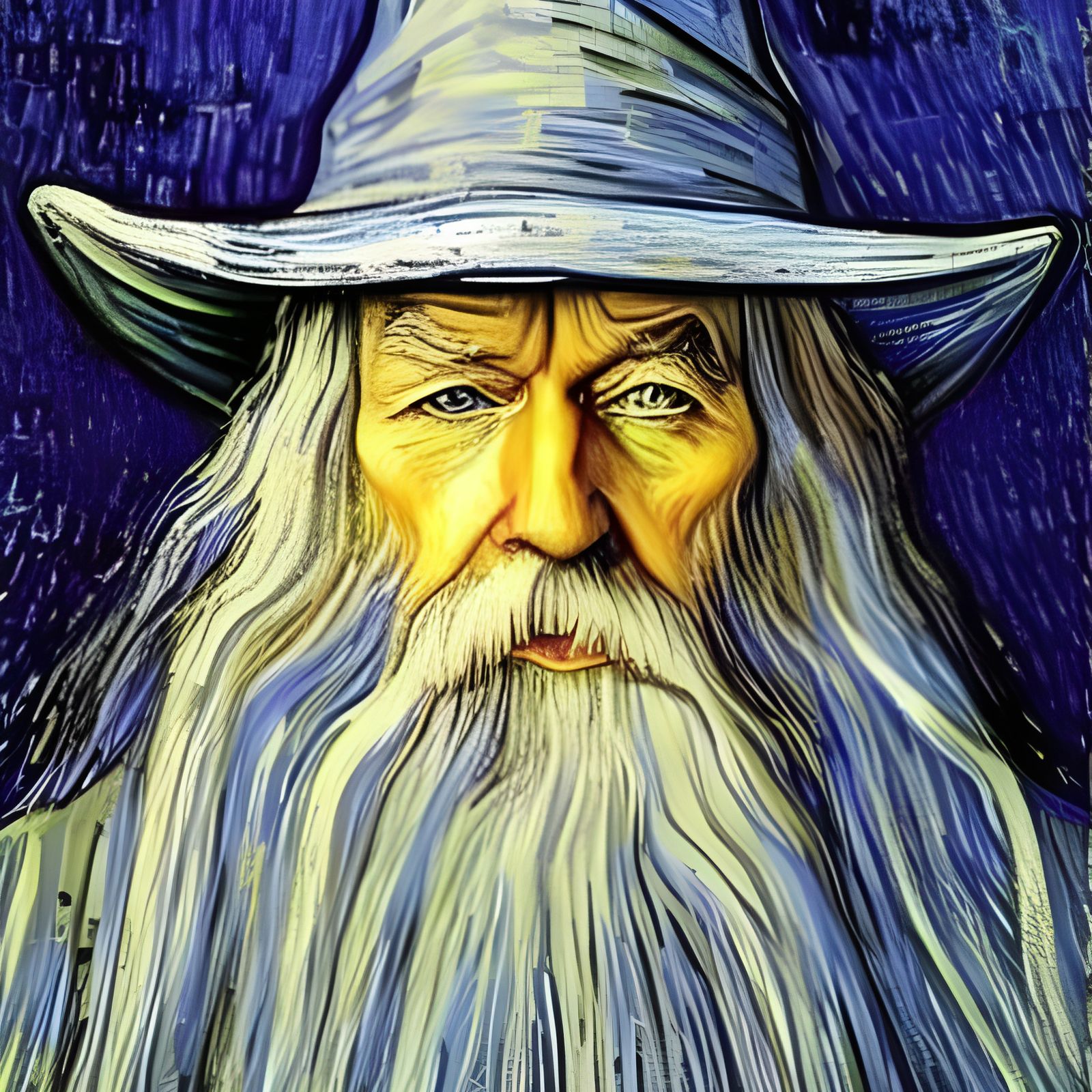 Gandalf the Grey as Impasto Oil Painting