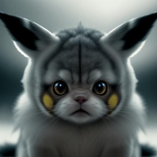 Hyperrealistic Pikachu Kitten with Fur Details